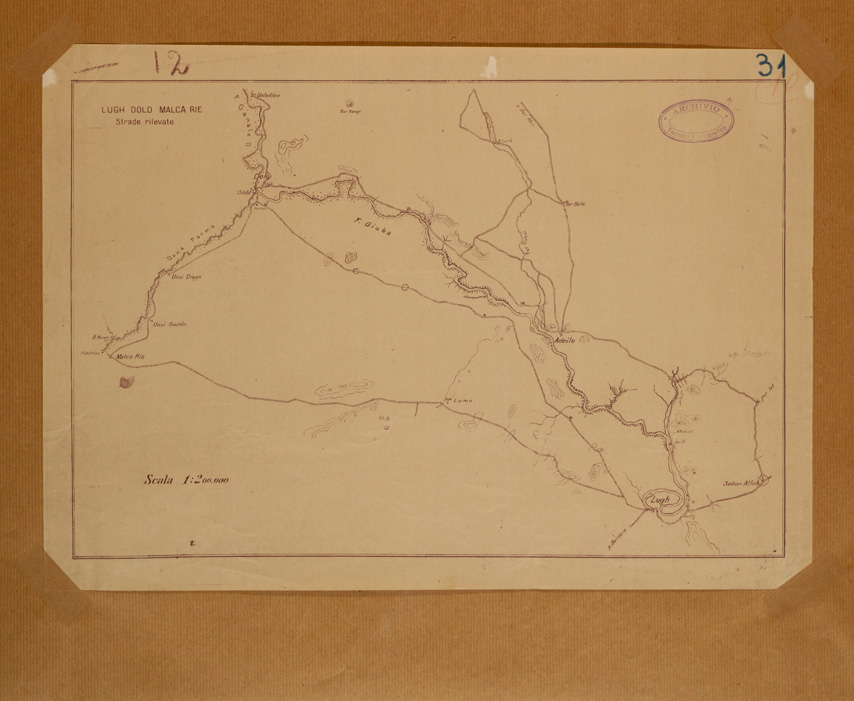 (N:28273) LUGH DOLO MALCA RIE - STRADE RILEVATE (SE002108) Carte e stampe antiche: riproduzione a colori su carta (formato A1)