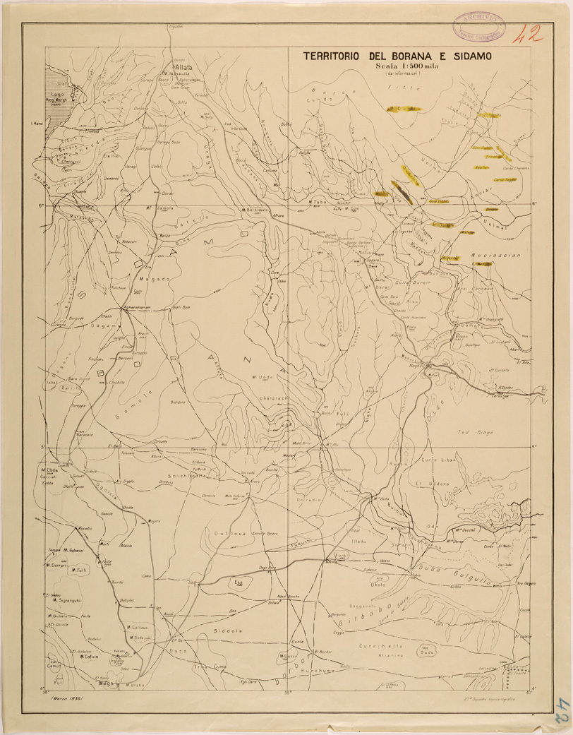 (N:28318) TERRITORIO DEL BORANA E SIDAMO (SE002142) Carte e stampe antiche: riproduzione a colori su carta (formato A1)