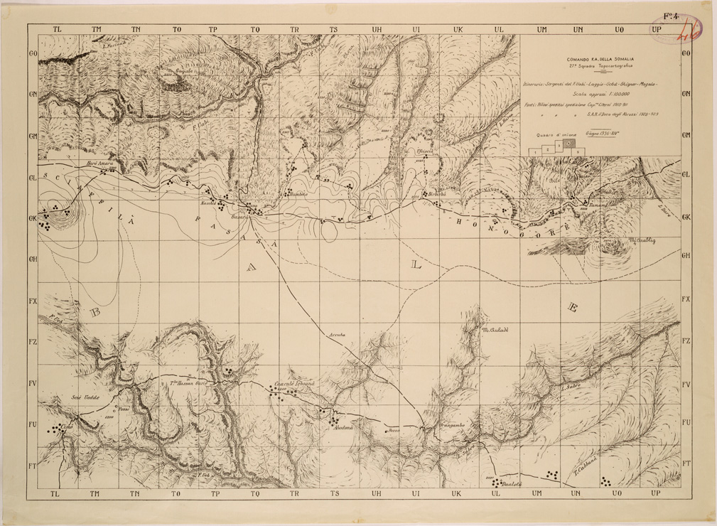 (N:28358) ITINERARIO SORGENTI DEL FIUME UABI LAGGIO GOBA' GHIGNER MAGALO - FOGLIO 4 (SE002156) Carte e stampe antiche: riproduzione a colori su carta (formato A1)