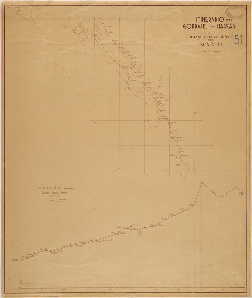 (N:28373) GORRAHEI HARRAR - ITINERARIO 1 (SE002162) Carte e stampe antiche: riproduzione a colori su carta (formato A1)