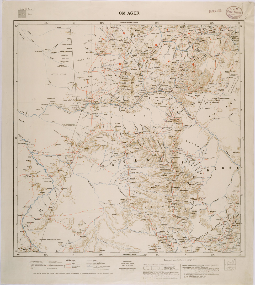 (N:28395) TIGRAI - OM AGER (SE002204) Carte e stampe antiche: riproduzione a colori su carta (formato A1)