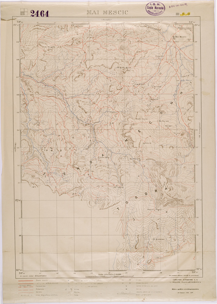 (N:28455) TIGRAI - FOGLIO 2464 III SO - MAI MESCIC (SE002254) Carte e stampe antiche: riproduzione a colori su carta (formato A1)