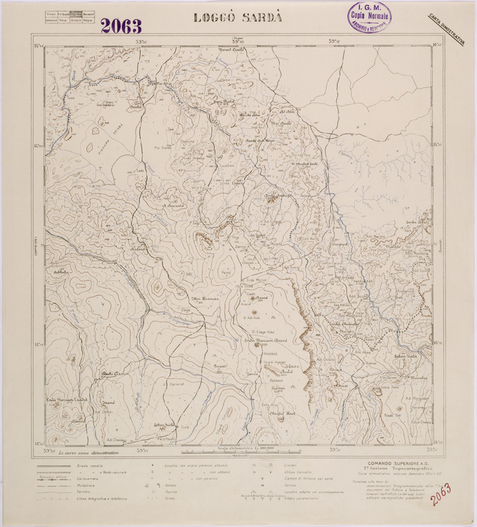 (N:28458) TIGRAI - FOGLIO 2063 - LOGGO' SARDA' (SE002257) Carte e stampe antiche: riproduzione a colori su carta (formato A1)