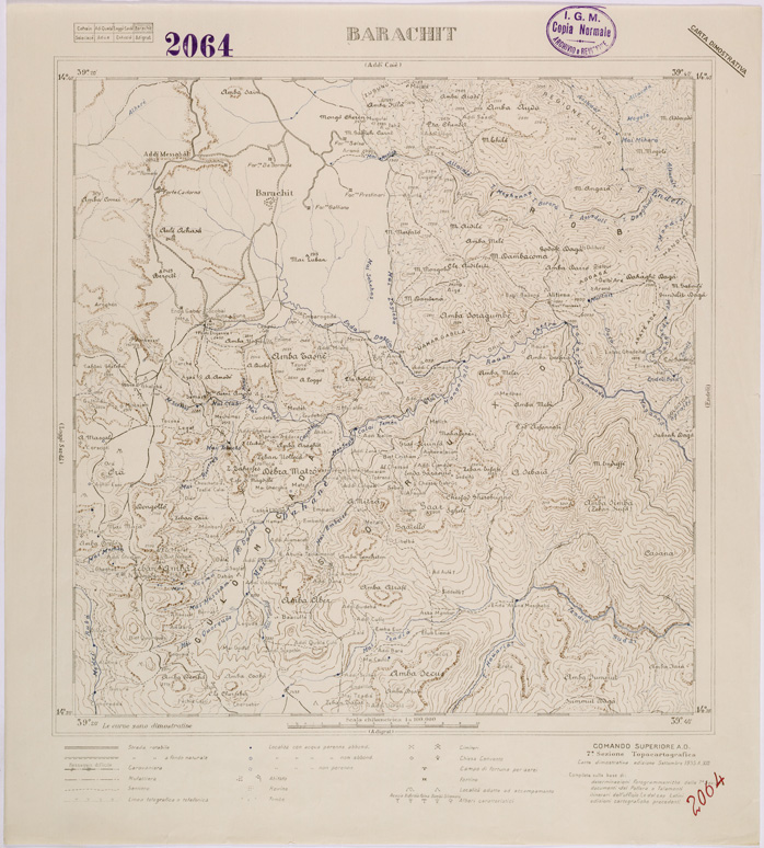 (N:28461) TIGRAI - FOGLIO 2064 - BARACHIT (SE002258) Carte e stampe antiche: riproduzione a colori su carta (formato A1)