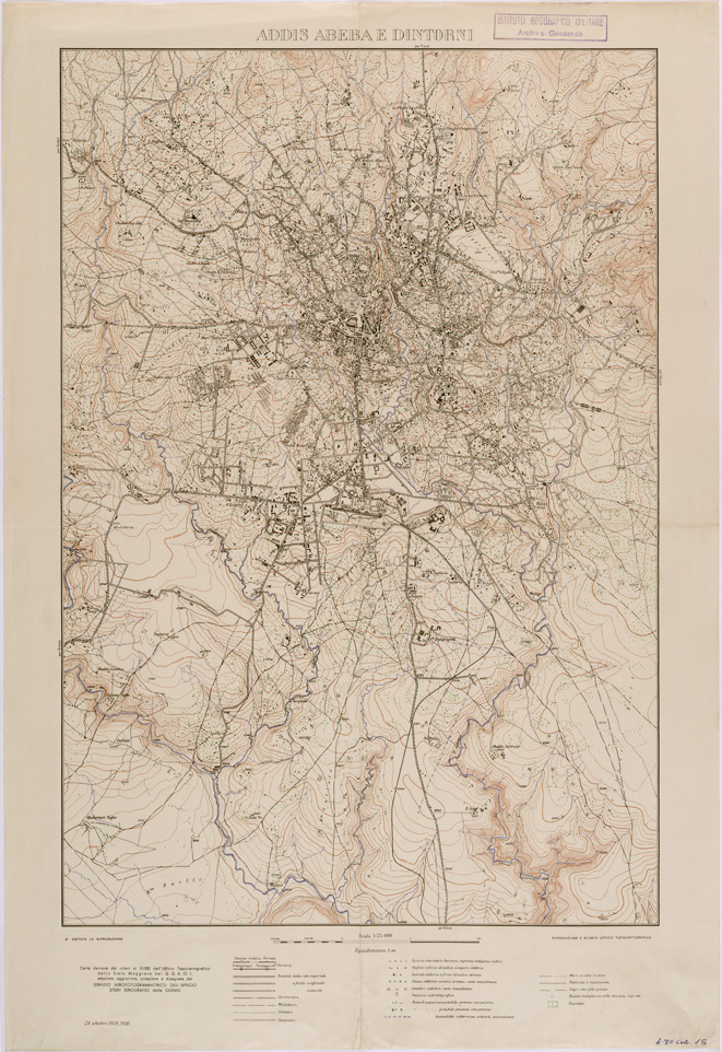 (N:28494) ADDIS ABEBA E DINTORNI (SE002275) Carte e stampe antiche: riproduzione a colori su carta (formato A1)