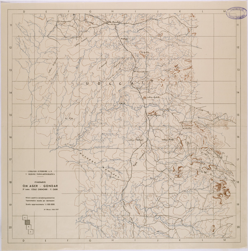 (N:28560) ITINERARIO OM AGER - GONDAR - FOGLIO 2. (SE002311) Carte e stampe antiche: riproduzione a colori su carta (formato A1)
