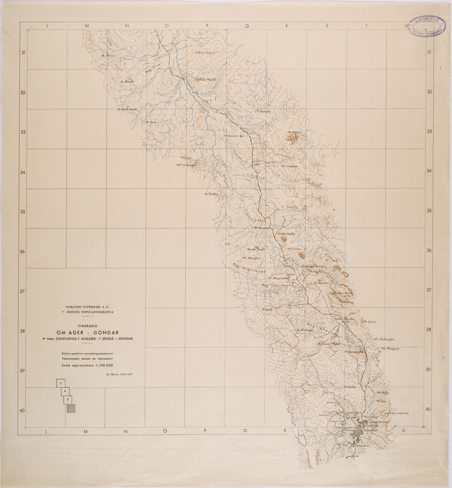 (N:28562) ITINERARIO OM AGER - GONDAR - FOGLIO 4. (SE002313) Carte e stampe antiche: riproduzione a colori su carta (formato A1)