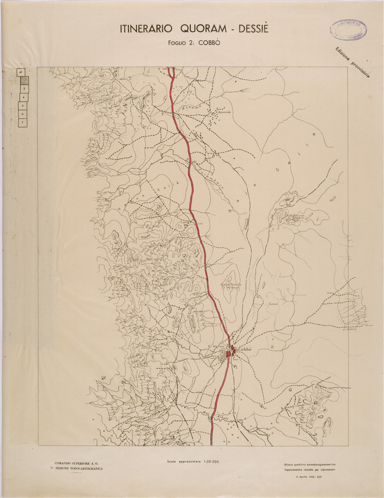 (N:28568) ITINERARIO QUORAM - DESSIE' - FOGLIO 2. (SE002319) Carte e stampe antiche: riproduzione a colori su carta (formato A1)