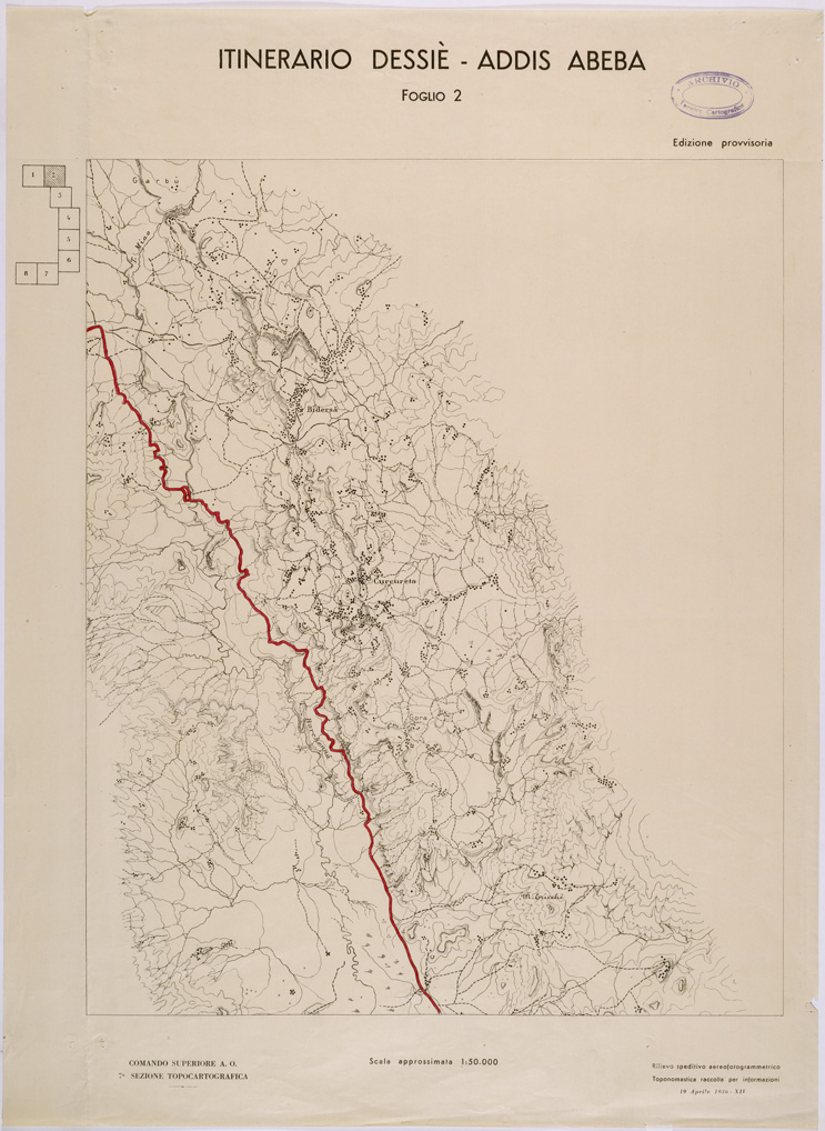 (N:28509) ITINERARIO DESSIE' ADDIS ABEBA FOGLIO 2 (SE002326) Carte e stampe antiche: riproduzione a colori su carta (formato A1)