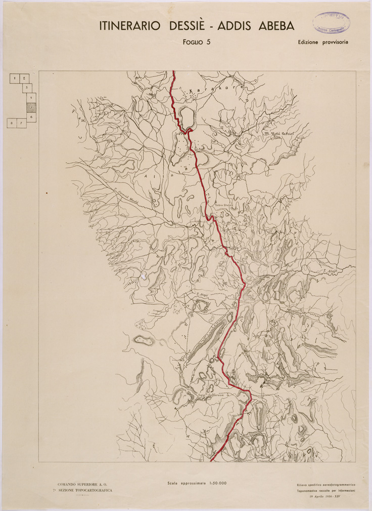 (N:28506) ITINERARIO DESSIE' ADDIS ABEBA FOGLIO 5 (SE002329) Carte e stampe antiche: riproduzione a colori su carta (formato A1)