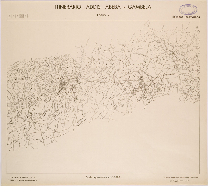 (N:28490) ITINERARIO ADDIS ABEBA GAMBELA FOGLIO 2 (SE002342) Carte e stampe antiche: riproduzione a colori su carta (formato A1)