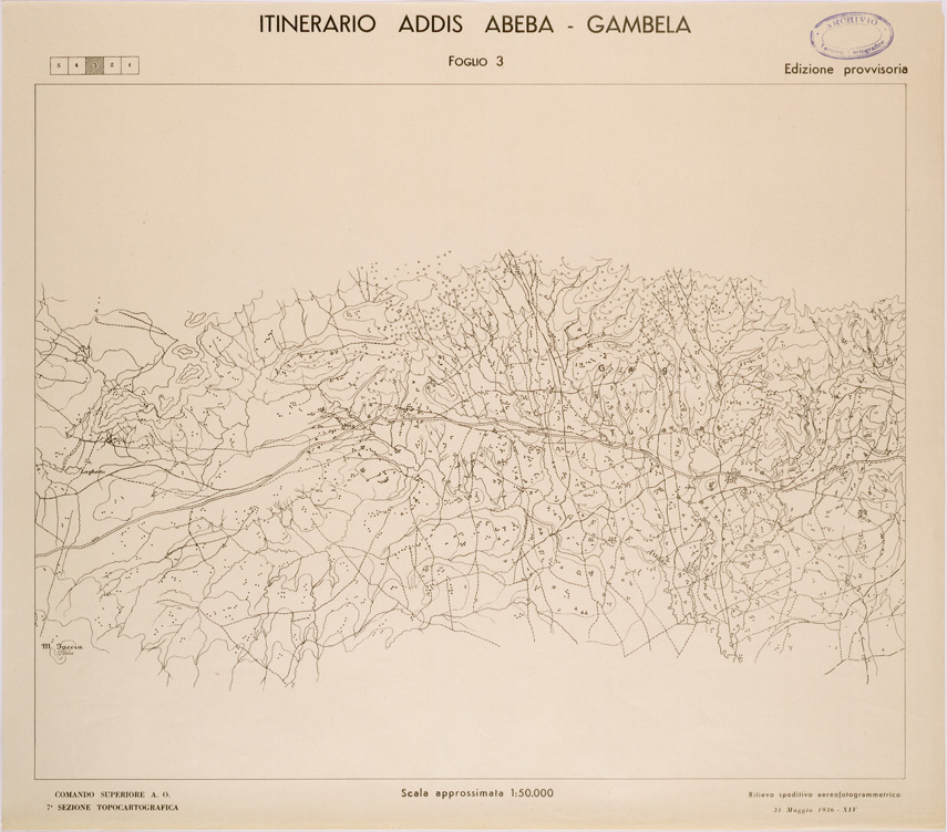 (N:28489) ITINERARIO ADDIS ABEBA GAMBELA FOGLIO 3 (SE002343) Carte e stampe antiche: riproduzione a colori su carta (formato A1)