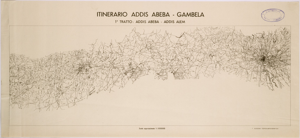 (N:28484) ITINERARIO ADDIS ABEBA GAMBELA 1 TRATTO ADDIS ABEBA ADDIS ALEM (SE002346) Carte e stampe antiche: riproduzione a colori su carta (formato A1)