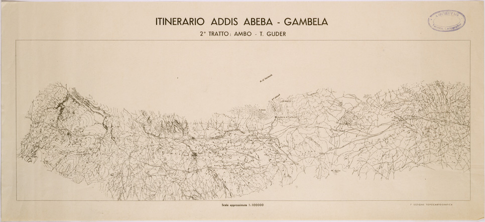 (N:28482) ITINERARIO ADDIS ABEBA GAMBELA 2 TRATTO AMBO GUDER (SE002347) Carte e stampe antiche: riproduzione a colori su carta (formato A1)