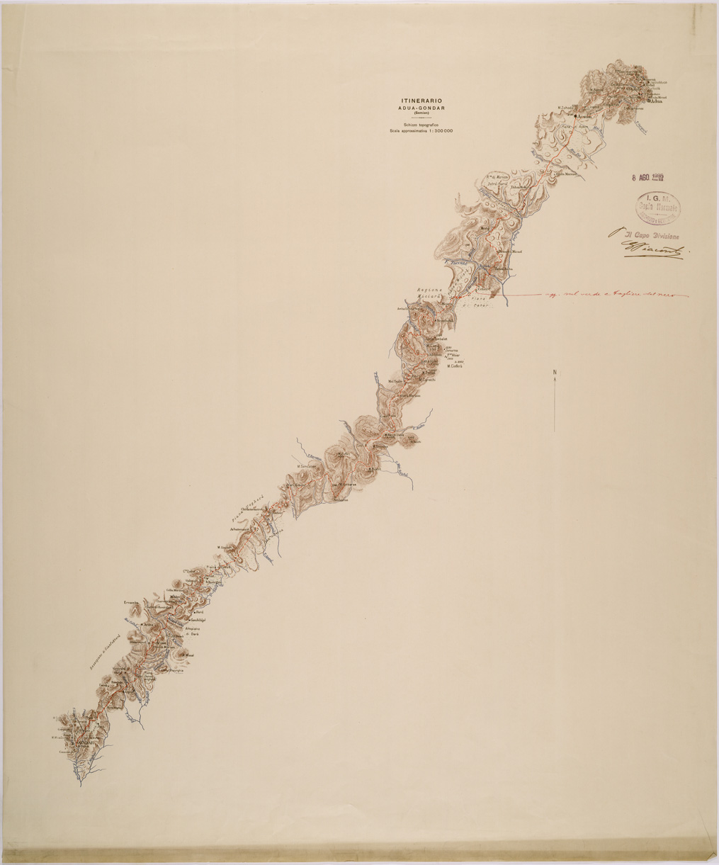 (N:28471) ITINERARIO ADUA GONDAR (SE002352) Carte e stampe antiche: riproduzione a colori su carta (formato A1)