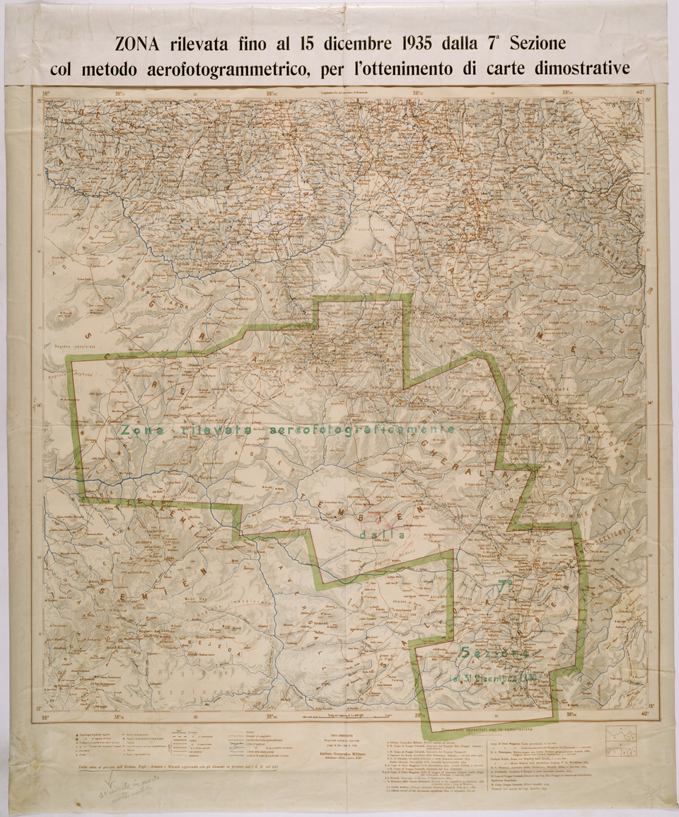 (N:28683) ZONA RILEVATA AL 15 DICEMBRE 1935 DALLA 7 SEZIONE AEROFOTOGRAMMETRICO (SE002431) Carte e stampe antiche: riproduzione a colori su carta (formato A1)