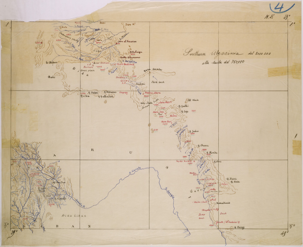 (N:28800) SUD ABISSINIA ( GWYNN ) LUCIDO 4 (SE002479) Carte e stampe antiche: riproduzione a colori su carta (formato A1)