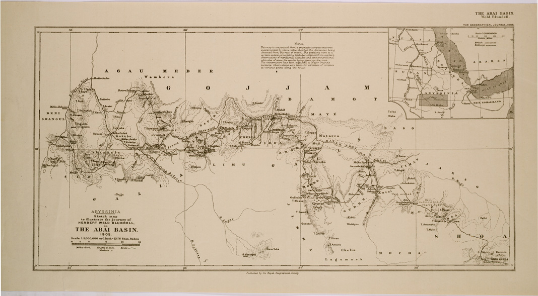 (N:28859) ABISSINIA THE ABAI BASIN OF HERBERT WELD BLUNDELL (SE002497) Carte e stampe antiche: riproduzione a colori su carta (formato A1)
