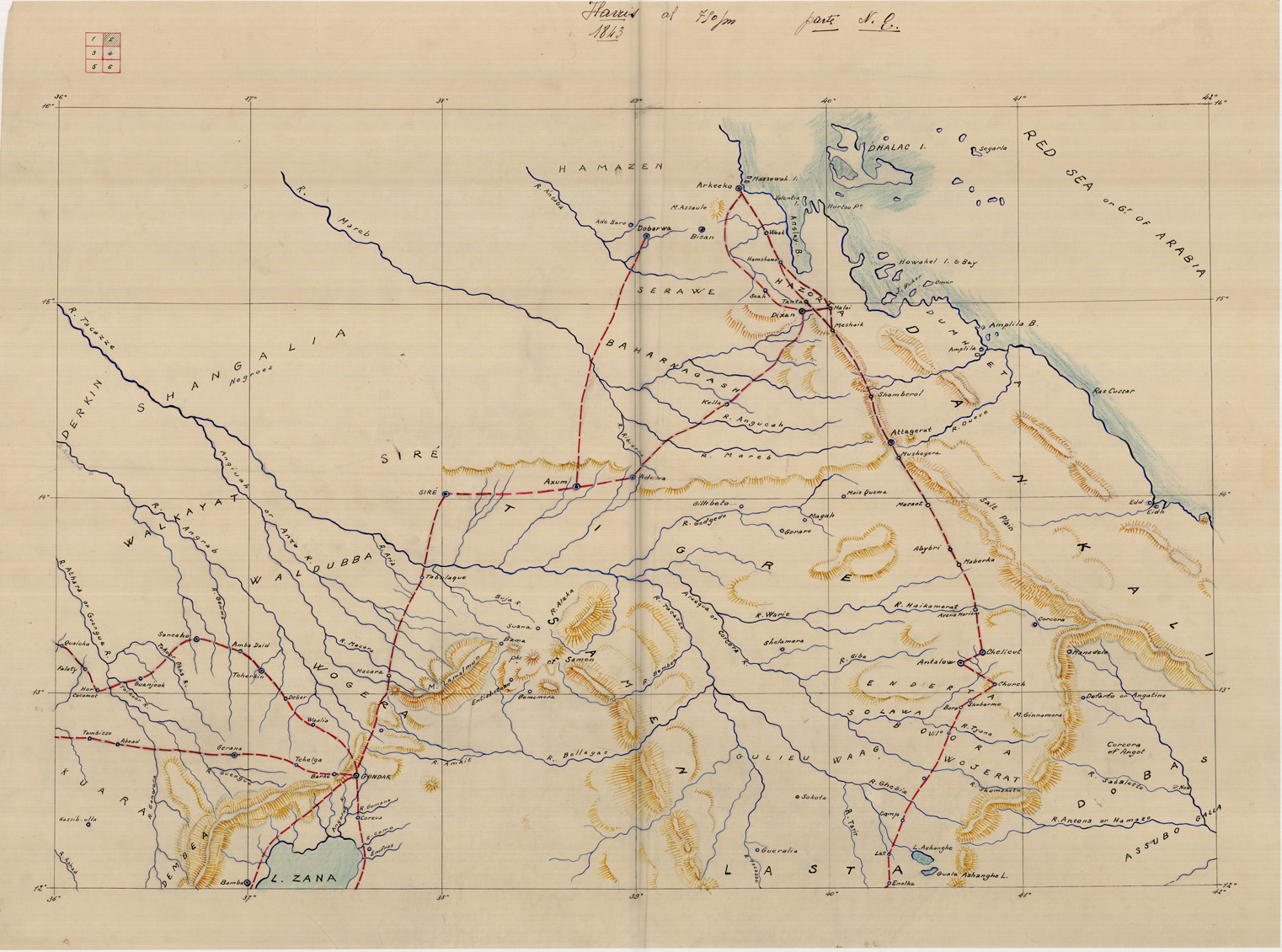 (N:28616) ETIOPIA - HARRIS LUCIDO 2 N.E. (SE002512) Carte e stampe antiche: riproduzione a colori su carta (formato A1)