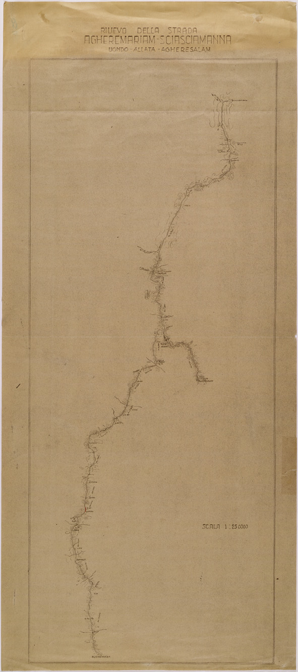 (N:28629) RILIEVO DELLA STRADA AGHEREMARIAM - SCIASCIAMANNA - UONDO - ALLATA - AGHERESALAM. (SE002526) Carte e stampe antiche: riproduzione a colori su carta (formato A1)