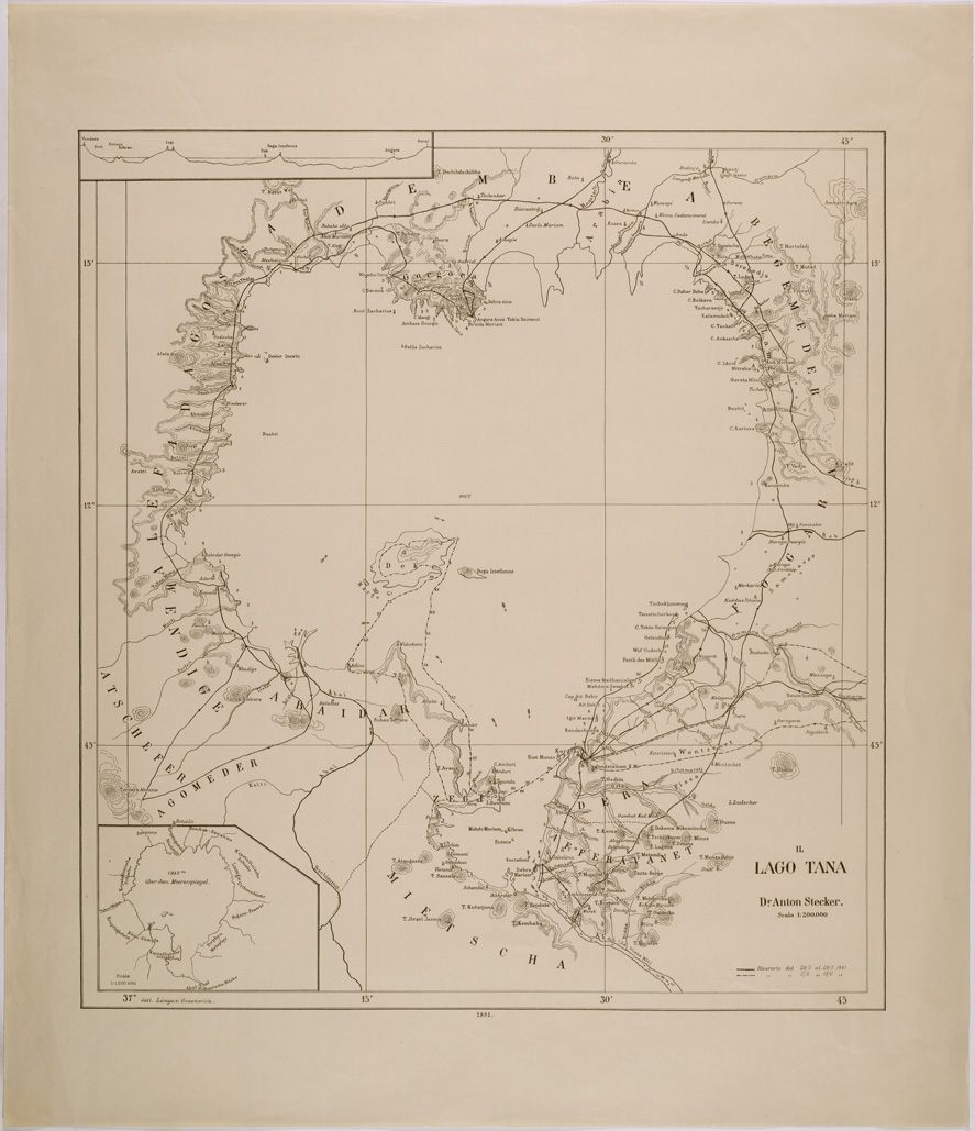 (N:28667) IL LAGO TANA. (SE002552) Carte e stampe antiche: riproduzione a colori su carta (formato A1)