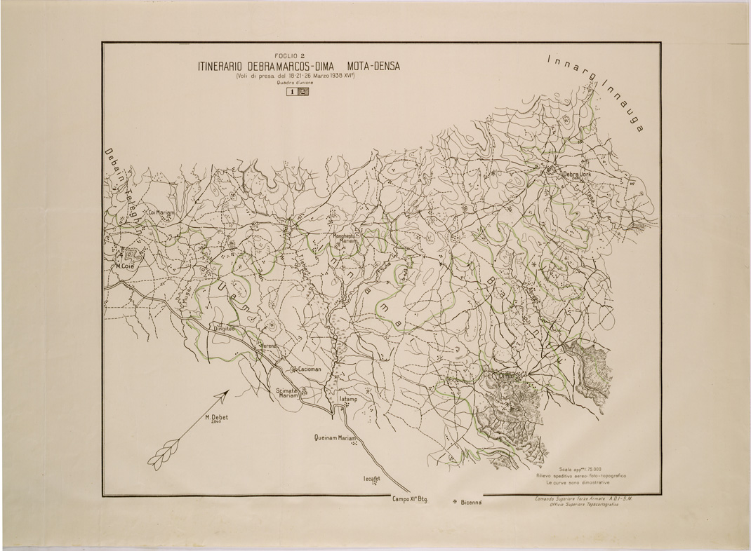 (N:28686) ITINERARIO DEBRA MARCOS - DENSA - FOGLIO 2. (SE002569) Carte e stampe antiche: riproduzione a colori su carta (formato A1)