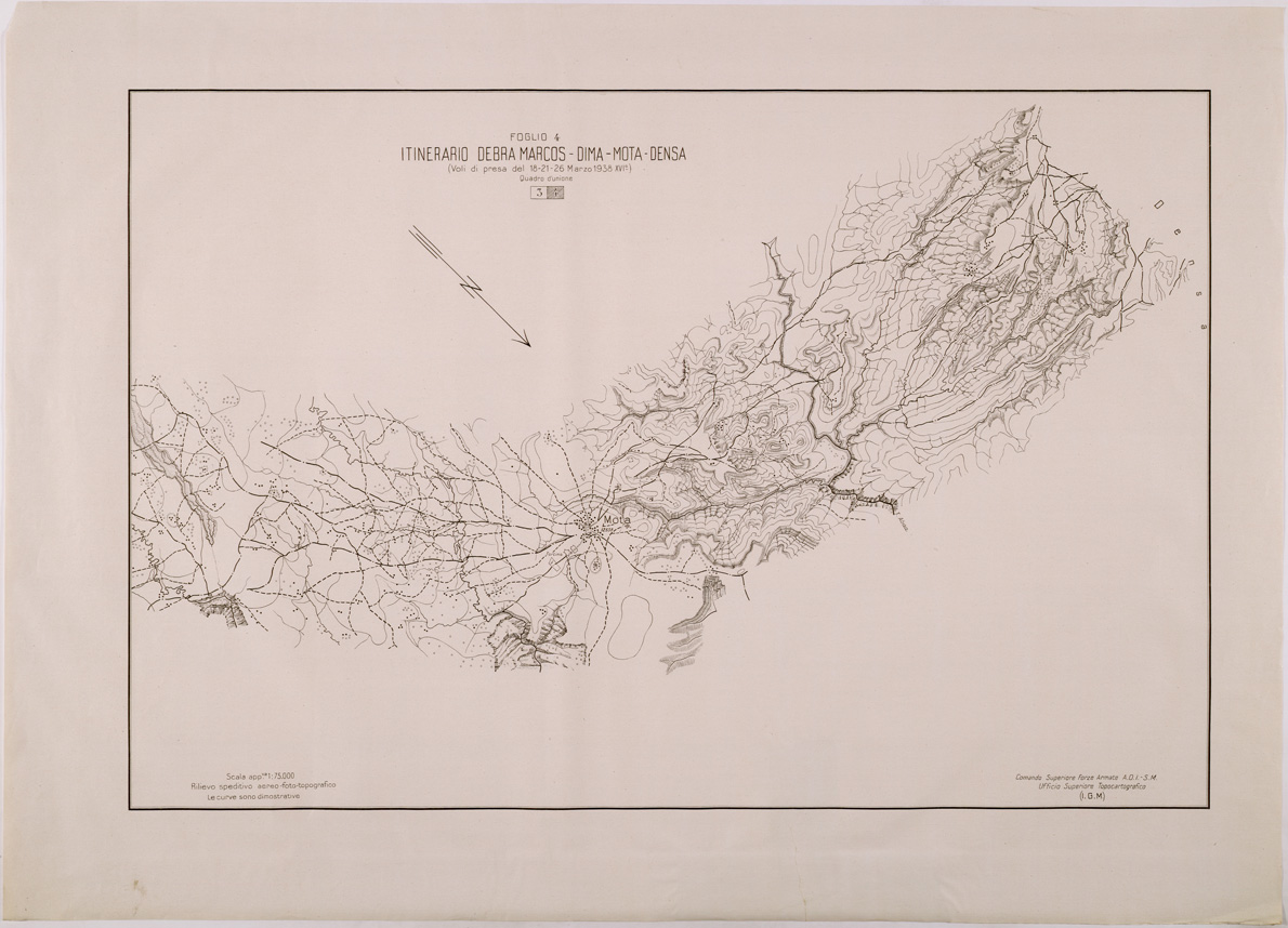 (N:28689) ITINERARIO DEBRA MARCOS - DIMA - MOTA - DENSA - FOGLIO 4. (SE002571) Carte e stampe antiche: riproduzione a colori su carta (formato A1)
