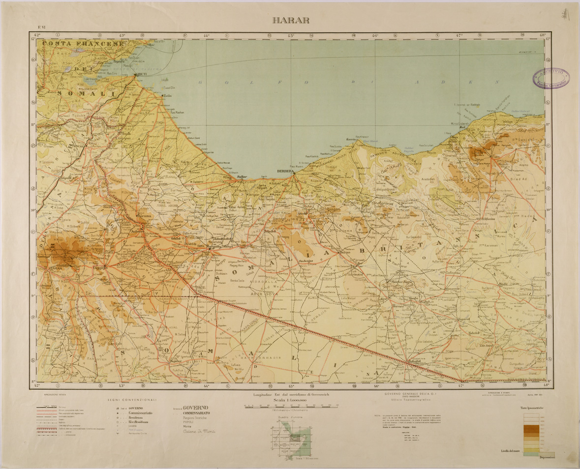 (N:28735) HARAR - FOGLIO VI. (SE002607) Carte e stampe antiche: riproduzione a colori su carta (formato A1)