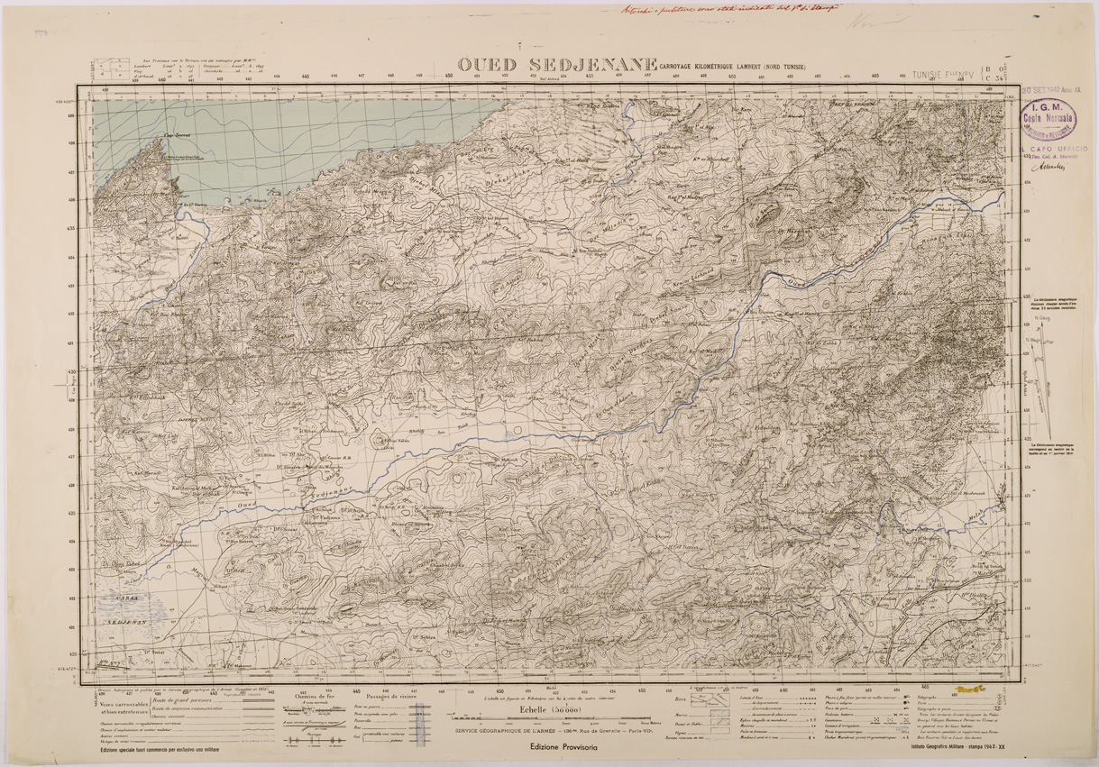 (N:28795) OUED SEDJENANE. (SE002641) Carte e stampe antiche: riproduzione a colori su carta (formato A1)