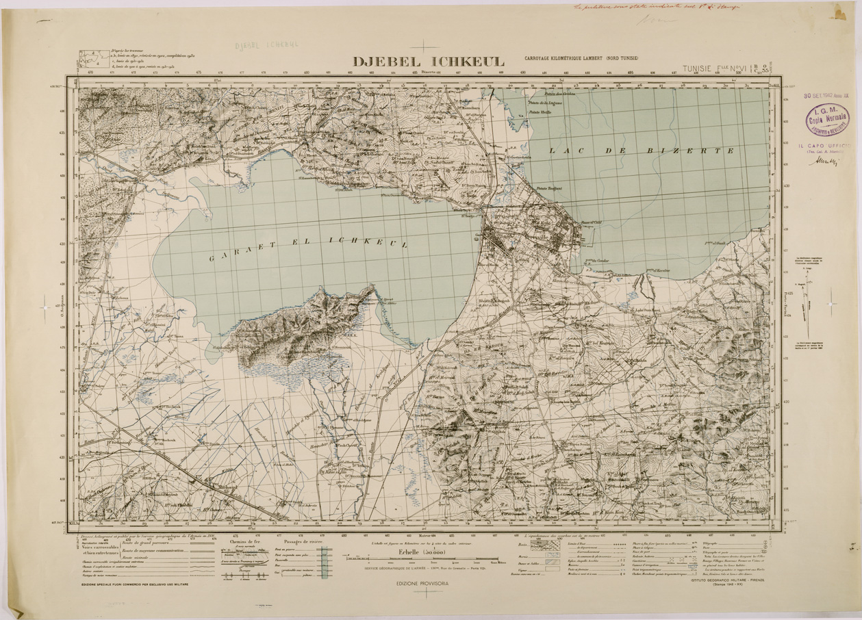 (N:28796) DJEBEL ICHKEUL. (SE002642) Carte e stampe antiche: riproduzione a colori su carta (formato A1)