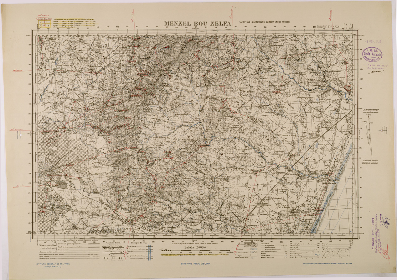 (N:28821) MENZEL BOU ZELFA. (SE002658) Carte e stampe antiche: riproduzione a colori su carta (formato A1)