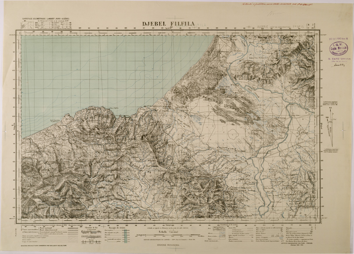 (N:28881) DJEBEL FILFILA FOGLIO 15 (SE002695) Carte e stampe antiche: riproduzione a colori su carta (formato A1)