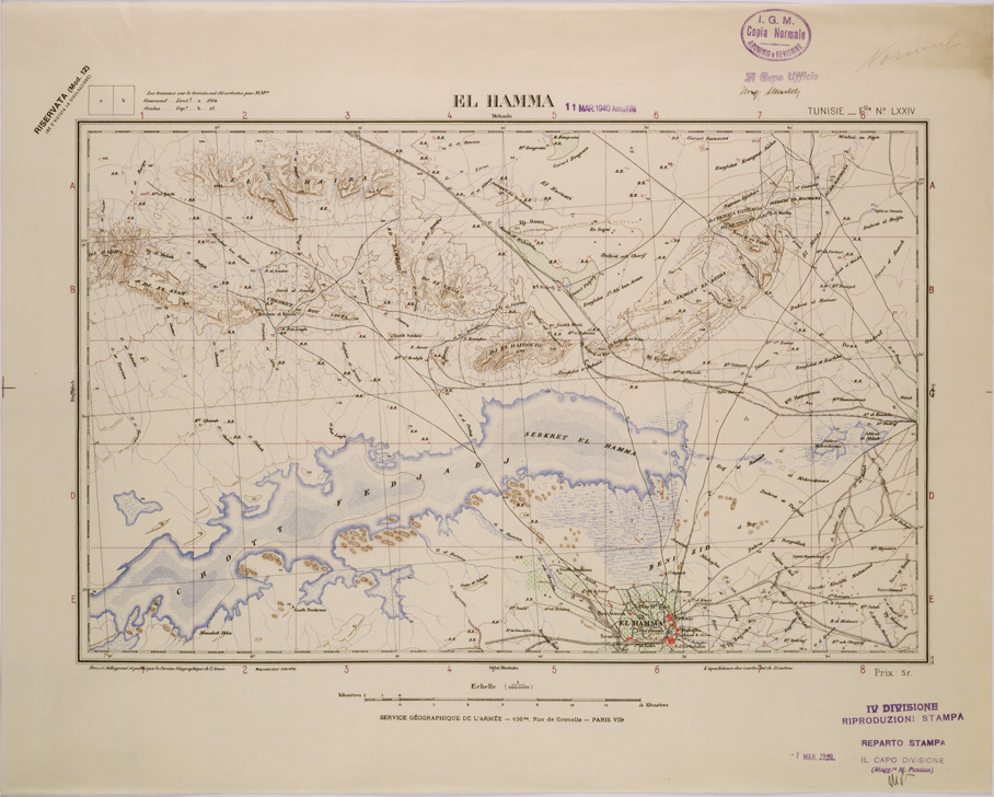 (N:28960) EL HAMMA - FOGLIO LXXIV. (SE002770) Carte e stampe antiche: riproduzione a colori su carta (formato A1)