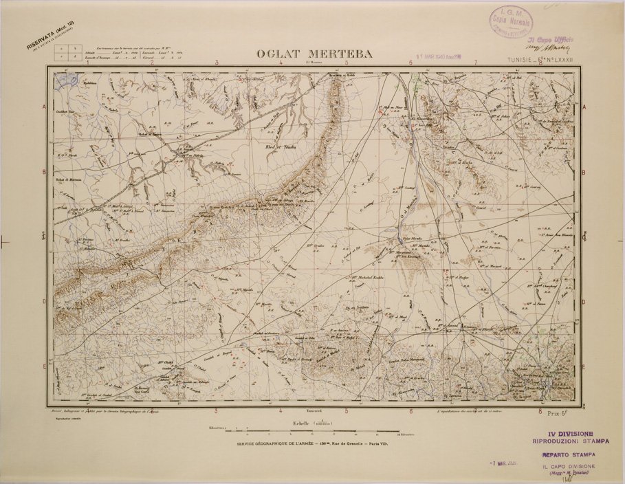 (N:28967) OGLAT MERTEBA - FOGLIO LXXXII. (SE002777) Carte e stampe antiche: riproduzione a colori su carta (formato A1)