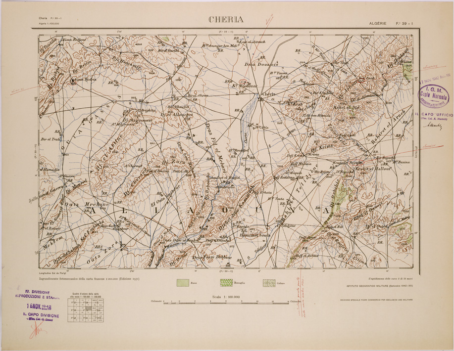 (N:29050) CHERIA - FOGLIO 39 I. (SE002837) Carte e stampe antiche: riproduzione a colori su carta (formato A1)