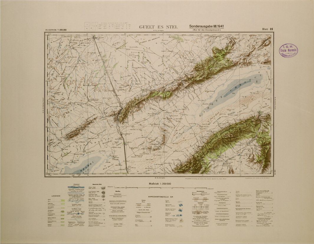 (N:29164) ALGERIA (EDIZIONE TEDESCA) GUELT ES STEL FOGLIO 35 (SE002935) Carte e stampe antiche: riproduzione a colori su carta (formato A1)