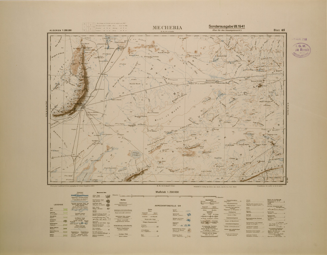 (N:29182) ALGERIA (EDIZIONE TEDESCA) ME CHERIA FOGLIO 65 (SE002953) Carte e stampe antiche: riproduzione a colori su carta (formato A1)