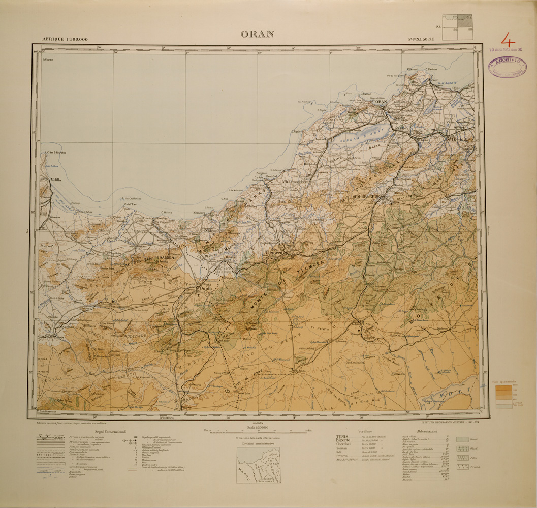 (N:29246) ORAN FOGLIO N I 30 NE (SE003035) Carte e stampe antiche: riproduzione a colori su carta (formato A1)