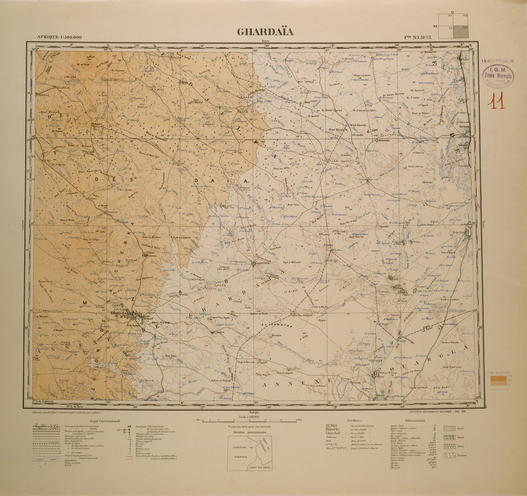 (N:29254) GHARDAIA FOGLIO N I 31 SE (SE003042) Carte e stampe antiche: riproduzione a colori su carta (formato A1)