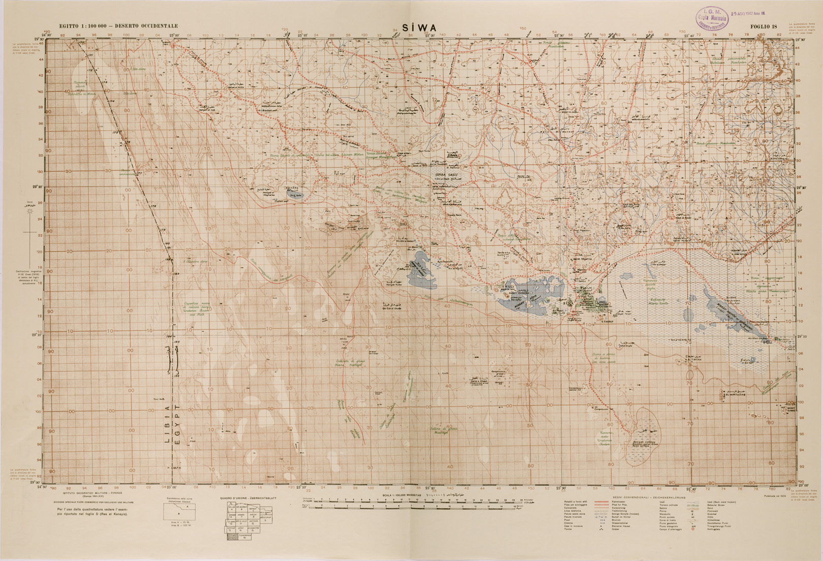 (N:29278) SIWA DESERTO OCCIDENTALE FOGLIO 18 (SE003079) Carte e stampe antiche: riproduzione a colori su carta (formato A1)