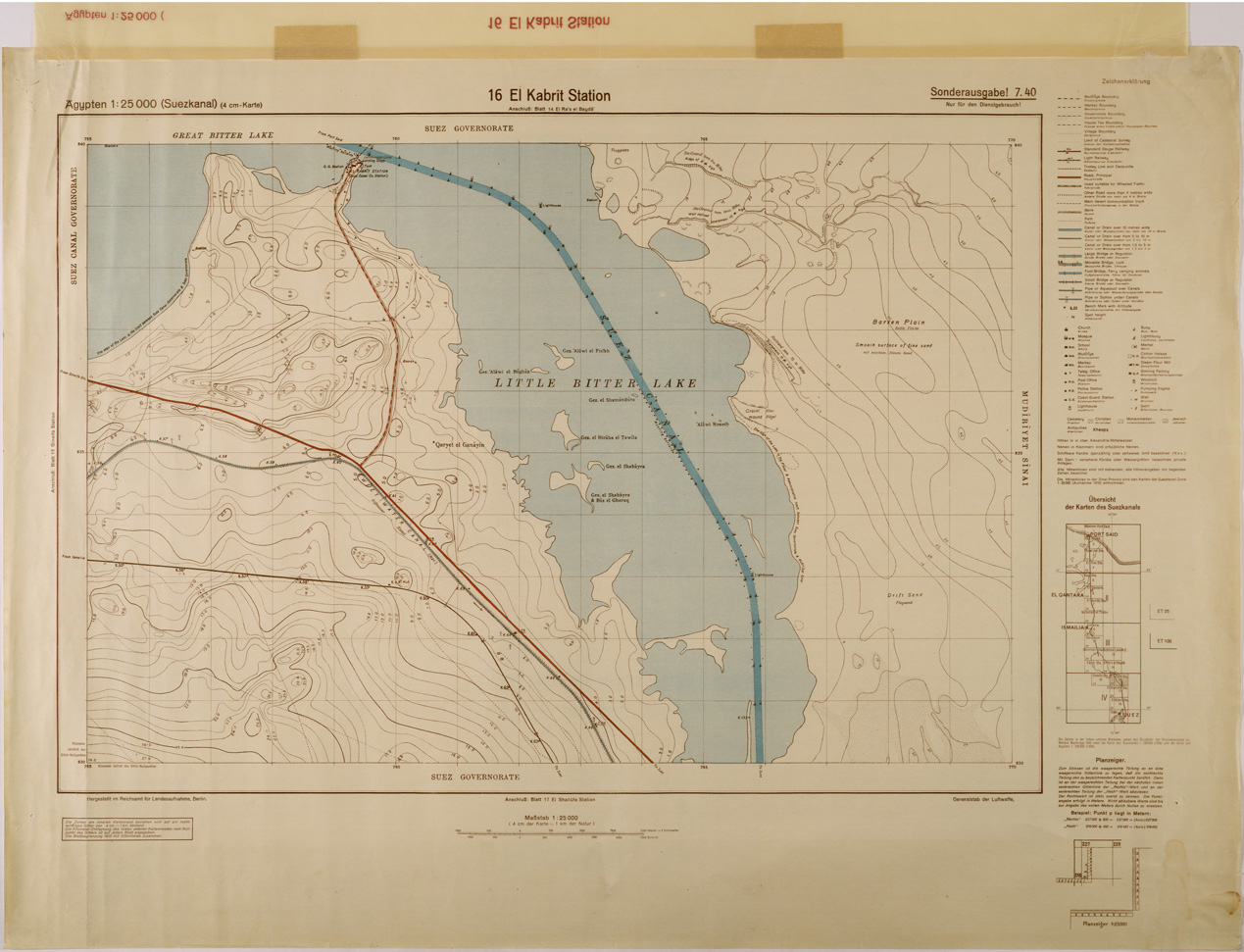 (N:29324) EGITTO EL KABRIT STATION FOGLIO 16 (SE003101) Carte e stampe antiche: riproduzione a colori su carta (formato A1)