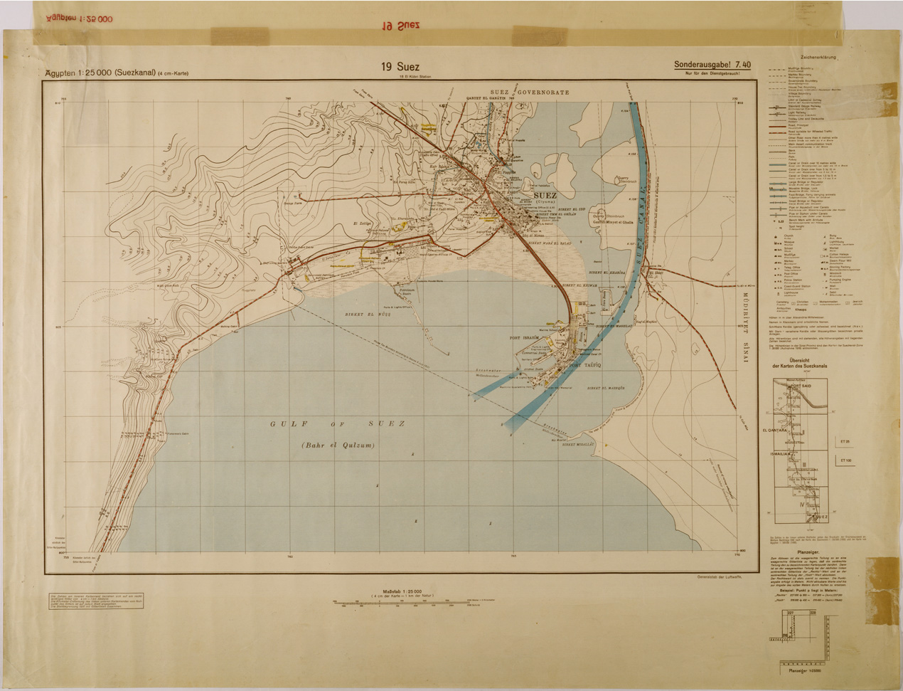 (N:29327) EGITTO SUEZ FOGLIO 19 (SE003104) Carte e stampe antiche: riproduzione a colori su carta (formato A1)