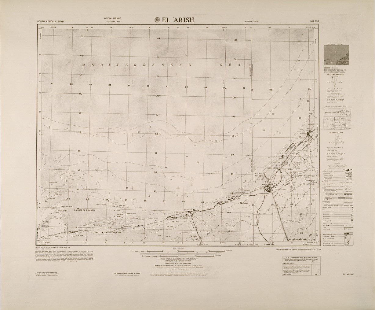 (N:29307) EL ARISH. (SE003155) Carte e stampe antiche: riproduzione a colori su carta (formato A1)