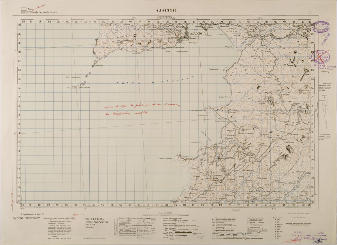 (N:29429) CARTA DELLA CORSICA - FOGLIO 6 II - AJACCIO (SE003181) Carte e stampe antiche: riproduzione a colori su carta (formato A1)