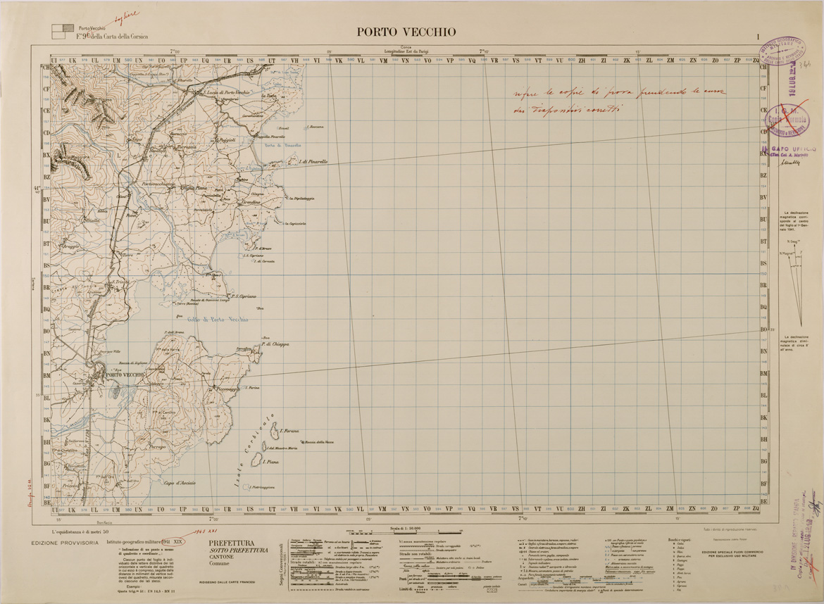 (N:29435) CARTA DELLA CORSICA - FOGLIO 9 I - PORTO VECCHIO (SE003187) Carte e stampe antiche: riproduzione a colori su carta (formato A1)