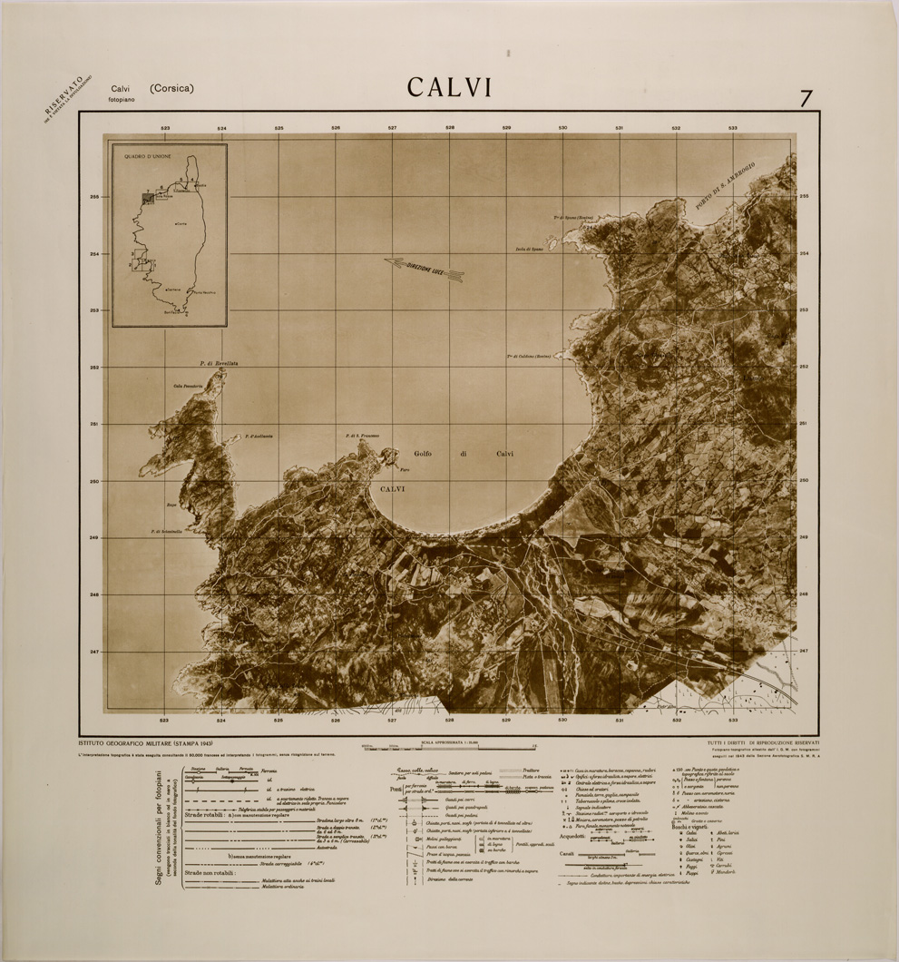(N:29444) CORSICA - FOTOPIANI - FOGLIO 7 - CALVI (SE003196) Carte e stampe antiche: riproduzione a colori su carta (formato A1)