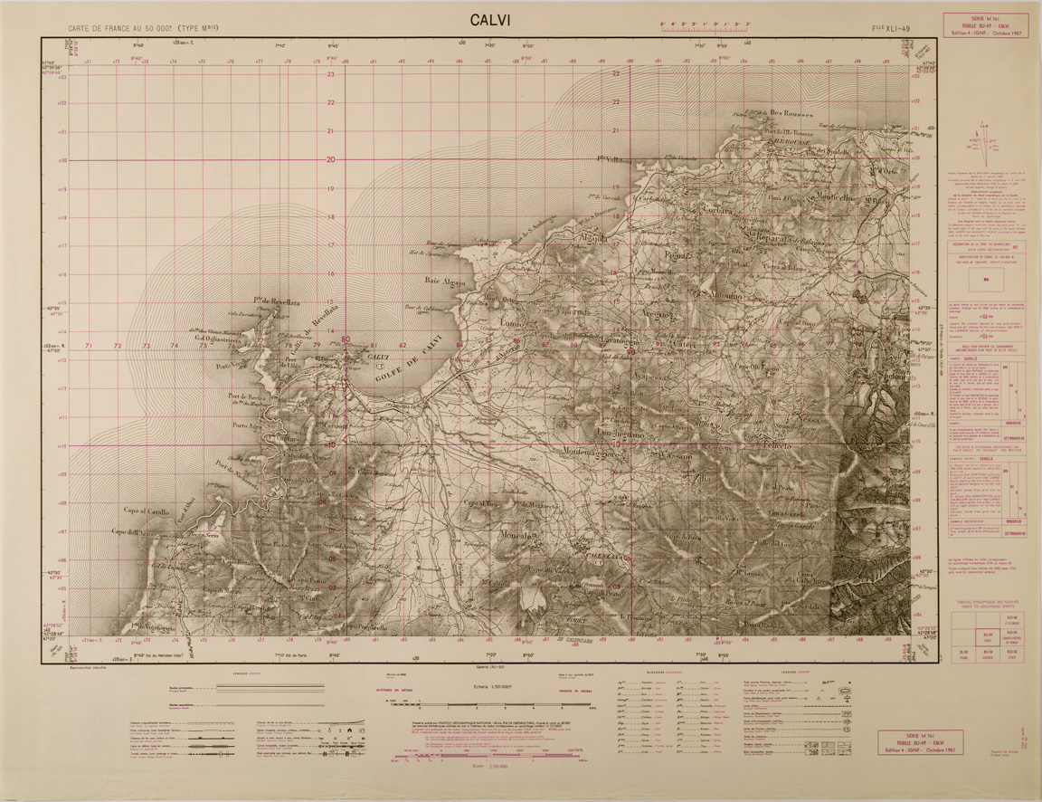 (N:29448) CARTE DE FRANCE - FOGLIO XLI - 49 - CALVI (SE003200) Carte e stampe antiche: riproduzione a colori su carta (formato A1)