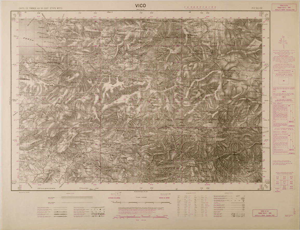 (N:29456) CARTE DE FRANCE - FOGLIO XLI- 51 - VICO (SE003208) Carte e stampe antiche: riproduzione a colori su carta (formato A1)