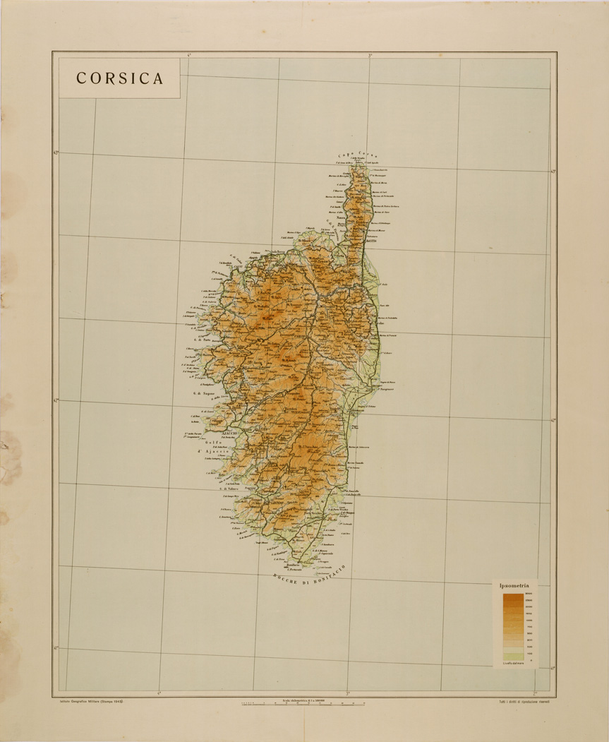 (N:29473) CORSICA (SE003228) Carte e stampe antiche: riproduzione a colori su carta (formato A1)