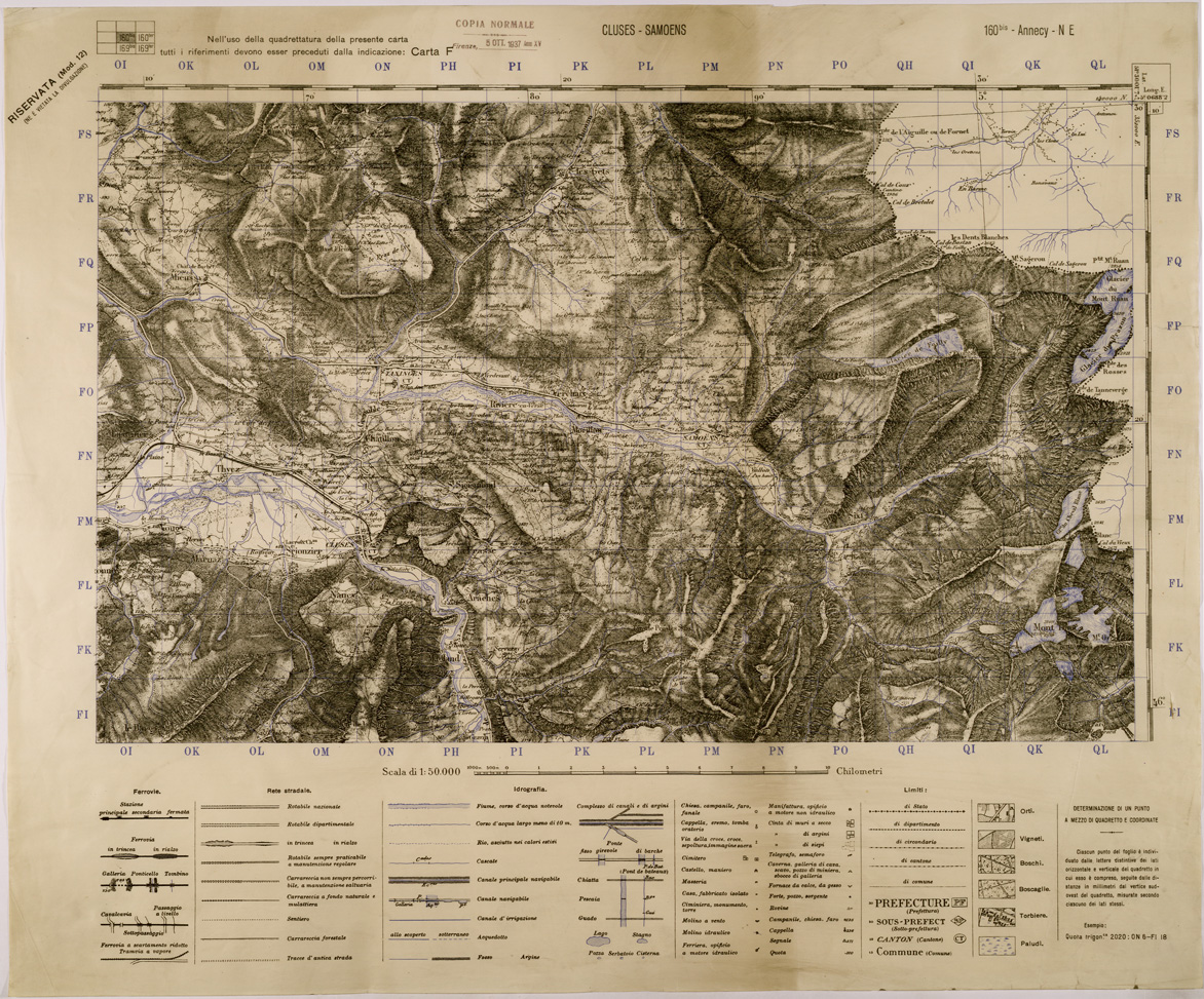 (N:29372) CLUSES - SAMOENS - FOGLIO 160 BIS N.E. (SE003232) Carte e stampe antiche: riproduzione a colori su carta (formato A1)